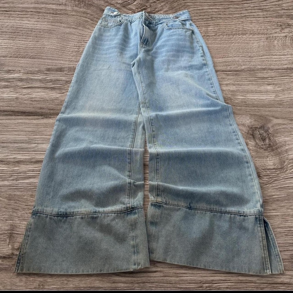 28x28 Blue Baggy Wide Leg Light Wash 2000s Jeans Y2K Vintage